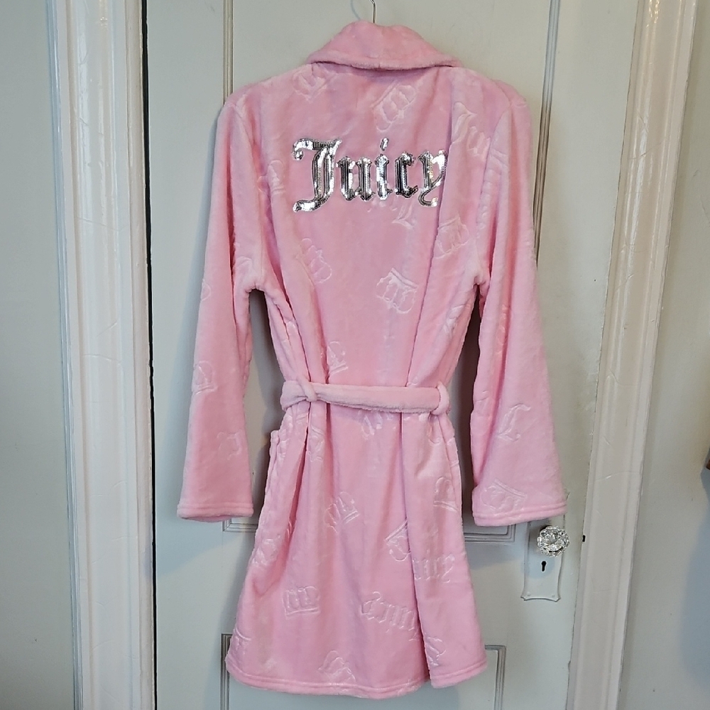 NWT Juicy Couture Light Pink Plush Robe- L/ XL